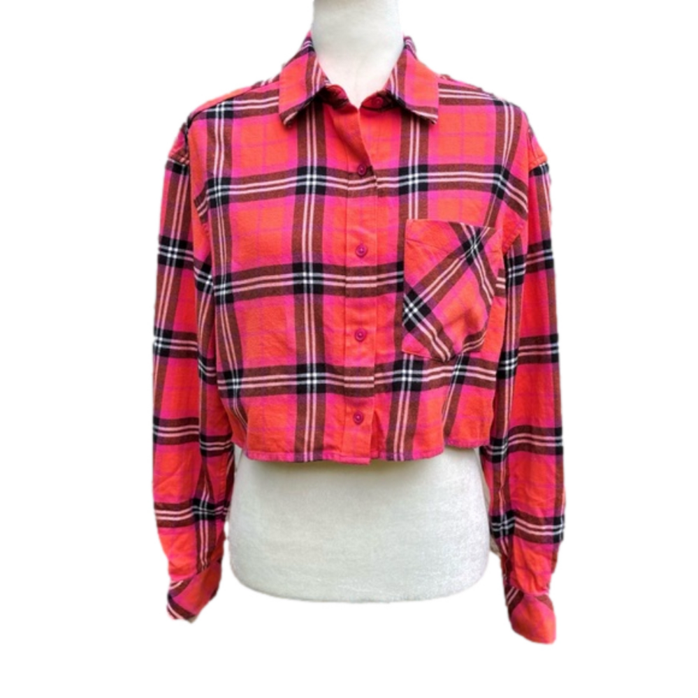 Icone pink plaid flannel shirt